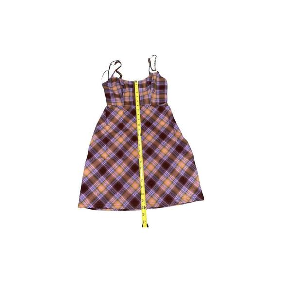 UO Keya Plaid Hook & Eye Mini Dress Size XS. New Without Tag - Picture 6 of 7